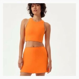 Girlfriend Collective Rib Skort and Tommy Bra Top Set Heat